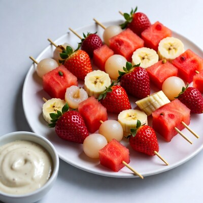 Fruit Skewers with Dipping Sauce