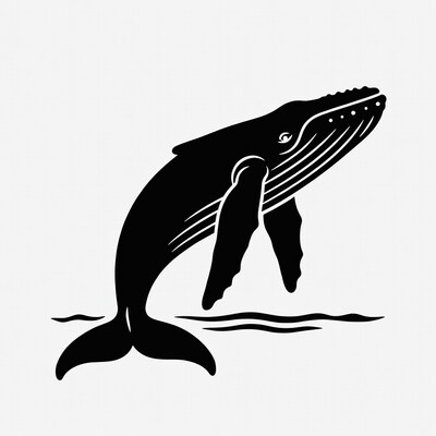 Jumping Humpback Whale Silhouette