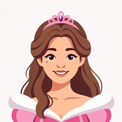 Princess with pink gown and tiara