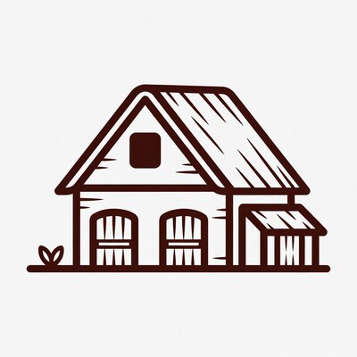 Cartoon Barn with Porch