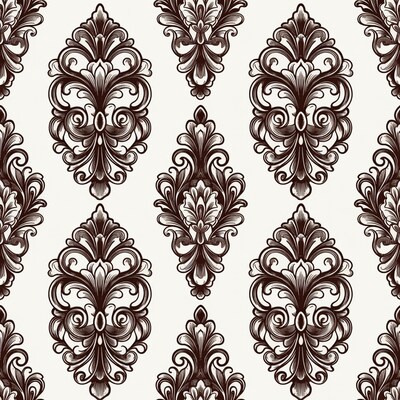 Vintage Ornate Damask Seamless Pattern