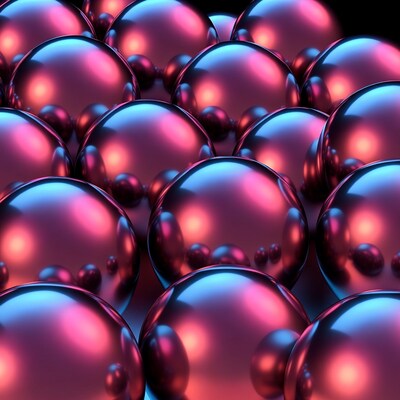 Shiny Purple Metallic Spheres Cluster
