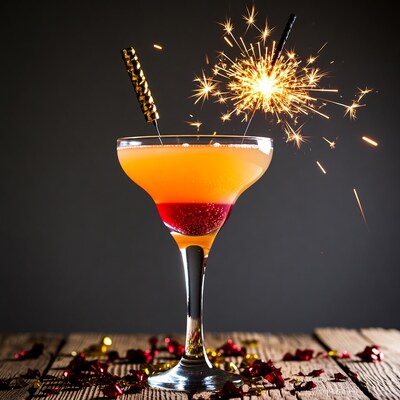 Margarita with Sparklers and Confetti