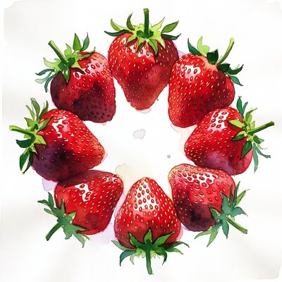 Strawberries arranged in circle