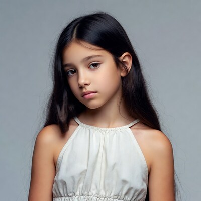 Asian girl in white dress