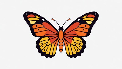Orange Monarch Butterfly Illustration