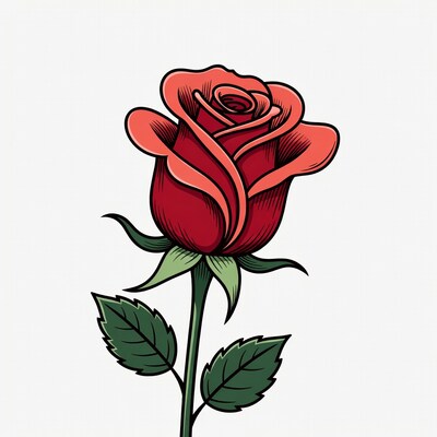 Red Rose Illustration
