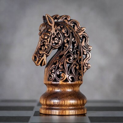 Carved Wooden Horse Chess Knight