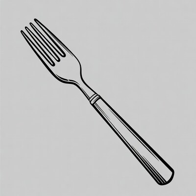 Line Art Fork Illustration