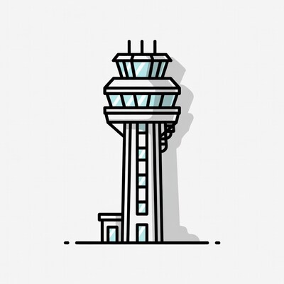 Air Traffic Control Tower Illustration