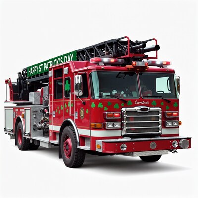 Happy St. Patrick's Day Fire Truck