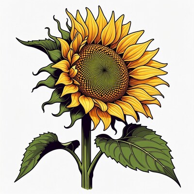 Vibrant Sunflower Illustration