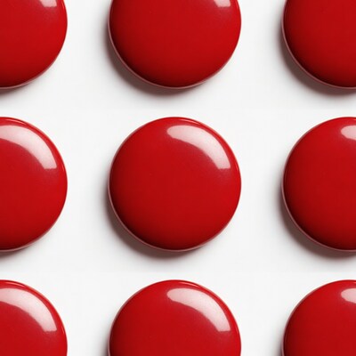Shiny red buttons on white background