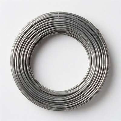 Coiled Steel Wire on White Background
