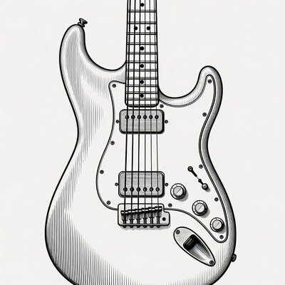 Stratocaster Electric Guitar Illustration