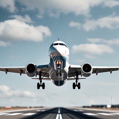 White Airplane Landing on Runway