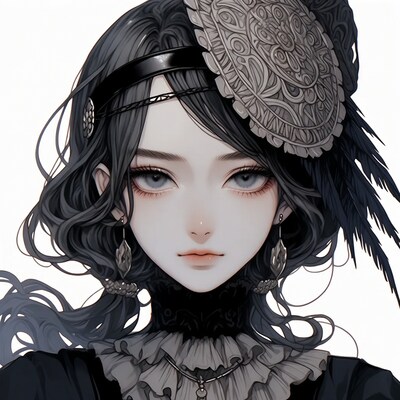 Anime girl in gothic headdress