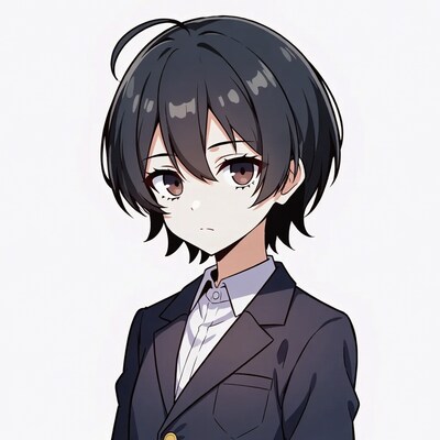 Anime girl in navy blazer