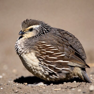 California Quail on ground