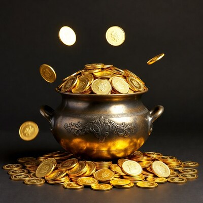 Pot of Gold Overflowing with Coins