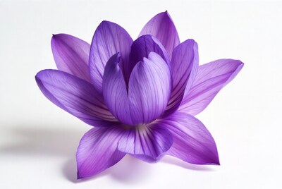 Purple lotus flower on white background