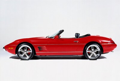Red Convertible Sports Car Side View