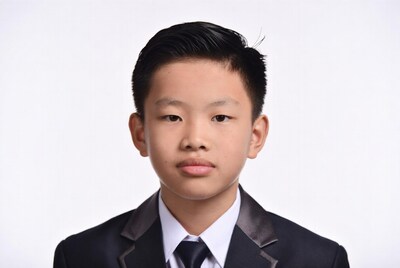 Asian boy in suit portrait