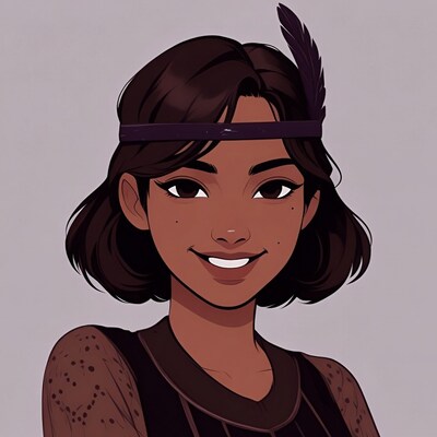 Smiling flapper girl with headband