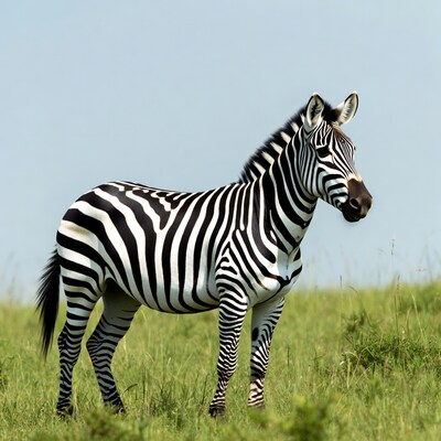 Zebra standing in grass