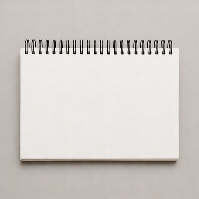 Blank Spiral Notebook on Gray Background