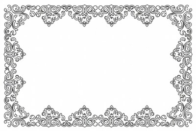 Ornate Black Line Frame Border