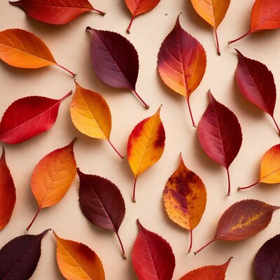 Autumn Leaves on White Background