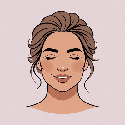 Woman with updo hairstyle smiling