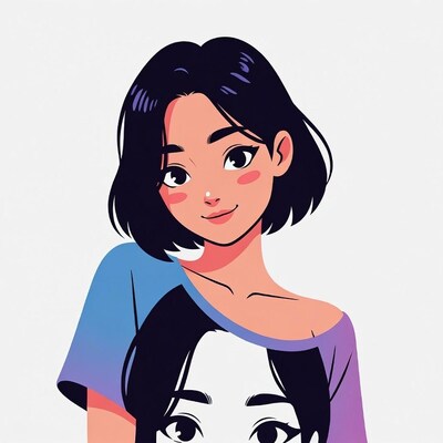 Anime girl with off-shoulder top