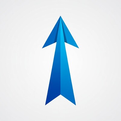 Blue upward arrow illustration