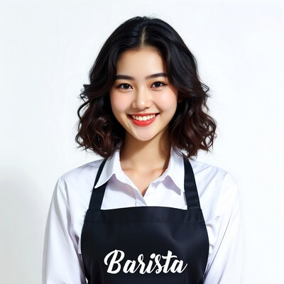 Asian barista woman smiling