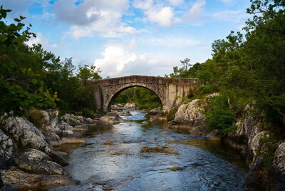 Stone Arch Bridge over River