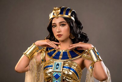 Asian woman in Cleopatra costume