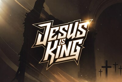Jesus is King Bold Text Illustration