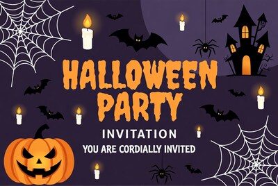 Halloween Party Invitation Clipart