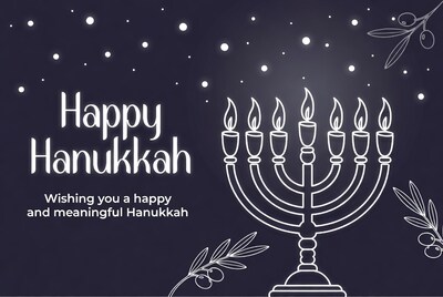 Happy Hanukkah Menorah Illustration