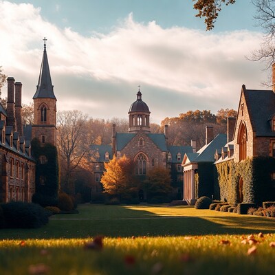 Gothic Campus Quad in Autumn
