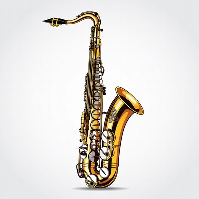 Golden Saxophone Illustration