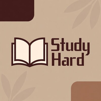 Study Hard Open Book Illustration