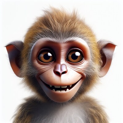 Cute smiling monkey illustration
