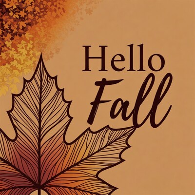 Hello Fall with Autumn Leaves