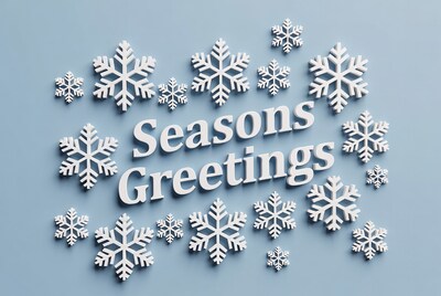 Seasons Greetings with Snowflakes