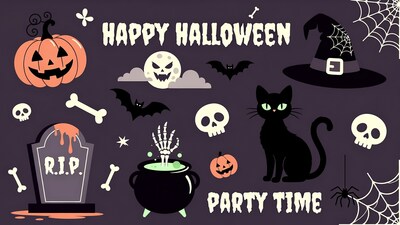 Happy Halloween Party Time Illustration