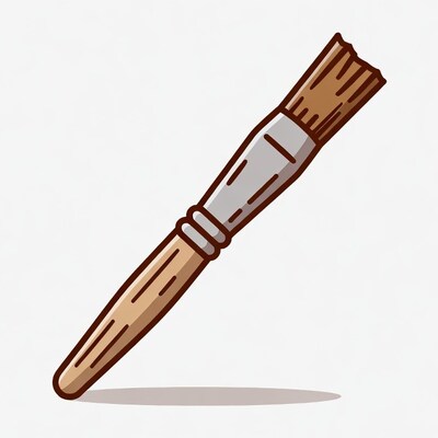 Paintbrush illustration on white background