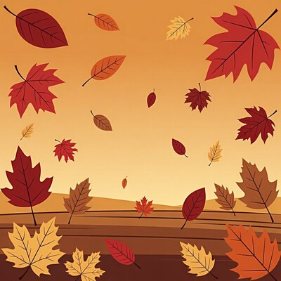 Falling Autumn Leaves Illustration